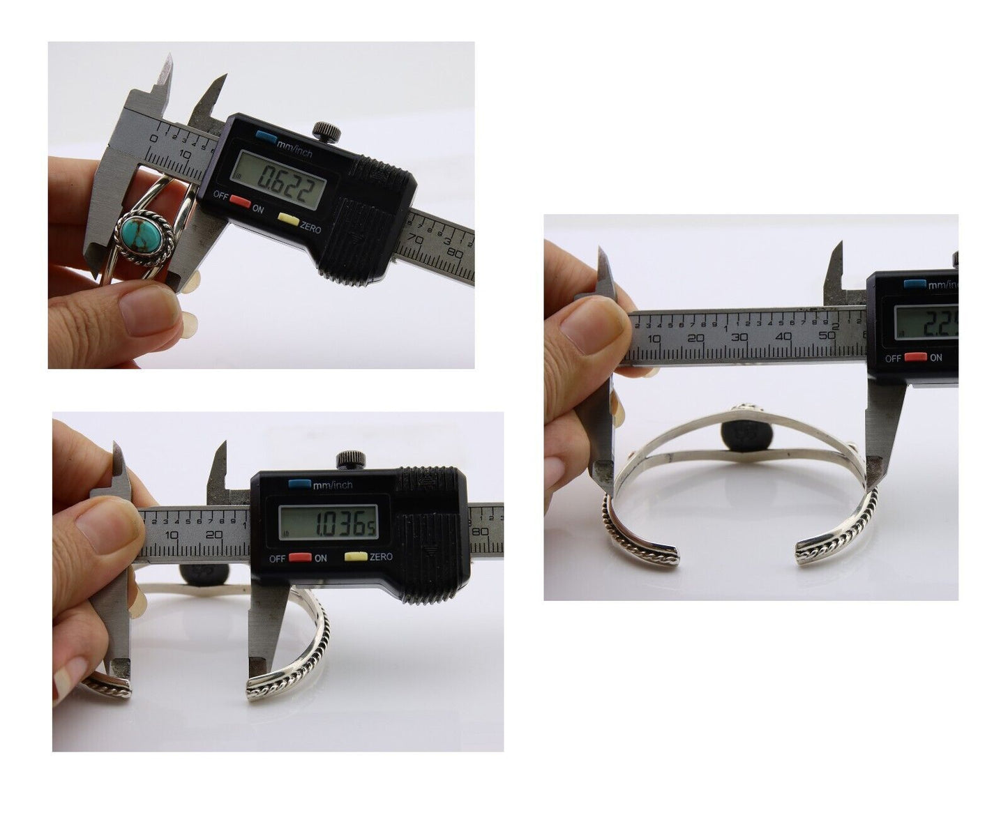 Navajo Bracelet 925 Silver Natural Turquoise Artist Signed Gecko C.80's