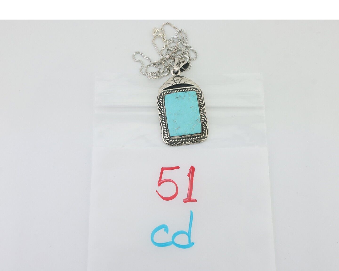 Navajo Necklace 925 Silver Turquoise Native Artist Signed Sunset C.80's