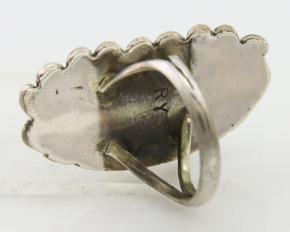Navajo Ring .925 Sterling Blue Turquoise Artist Signed R Yazzie C.80's