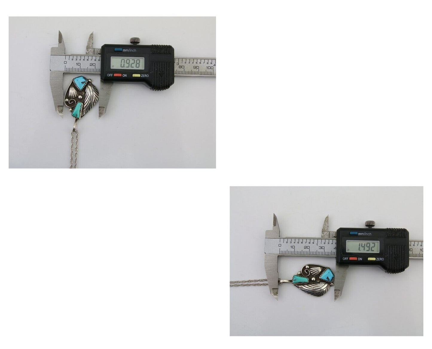 Navajo Turquoise Handmade Necklace 925 Silver Artist Signed Artist PM C.80's