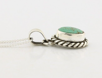 Navajo Necklace 925 Silver Natural Kingman Turquoise Native Artist C.2008