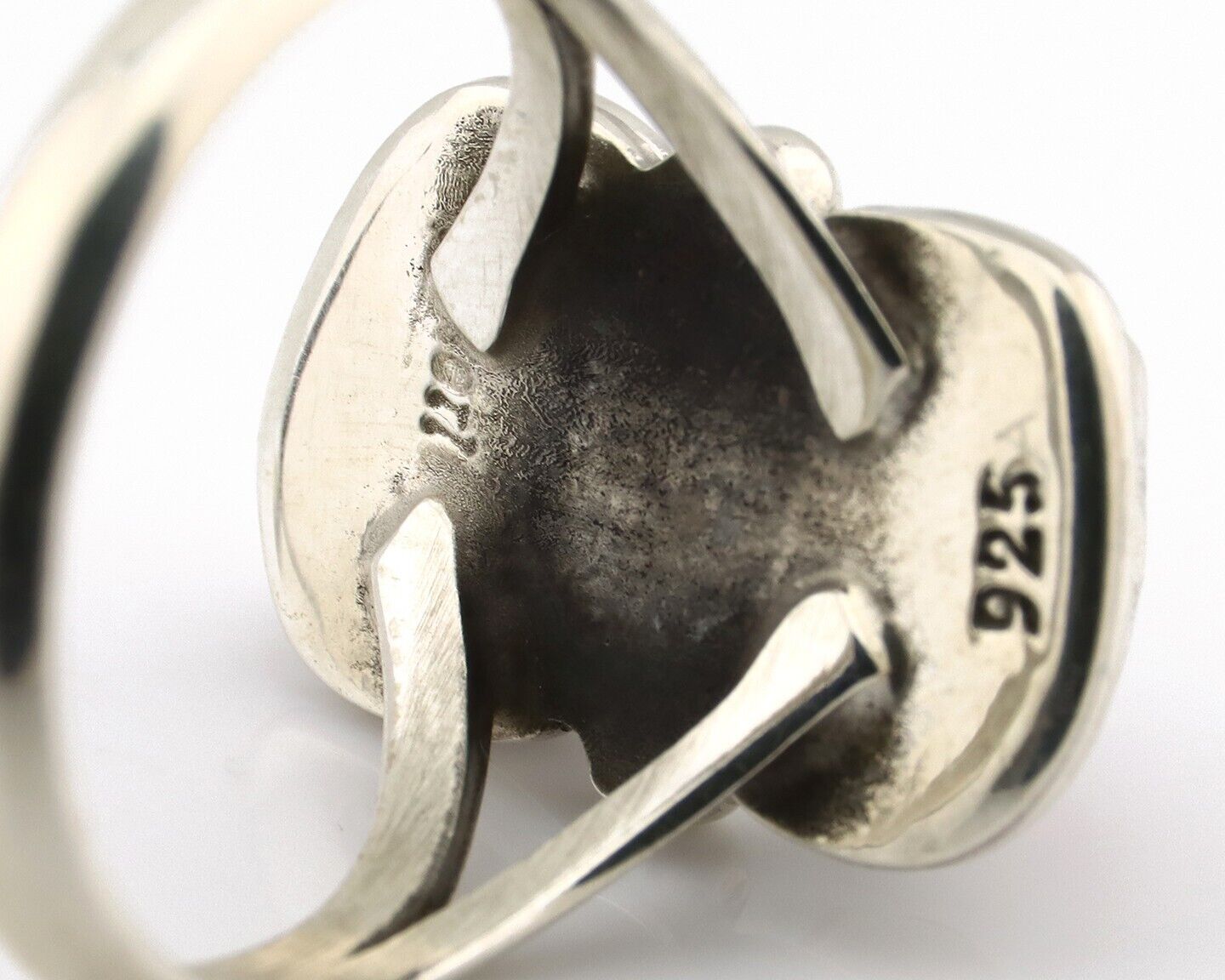 Navajo Ring 925 Silver SB Turquoise & Red Coral Native American Artist C.80s 312