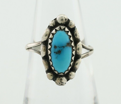 Navajo Handmade Ring 925 Silver Sleeping Beauty Artist Signed SC C.80's