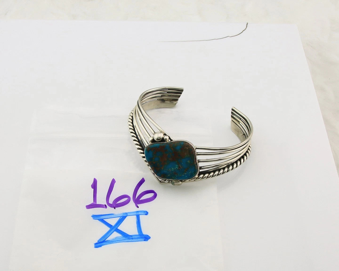 Navajo Cuff Bracelet Sterling Silver Natural Nevada Turquoise Native Vintage