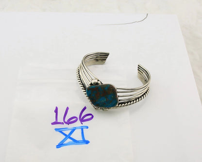 Navajo Cuff Bracelet Sterling Silver Natural Nevada Turquoise Native Vintage
