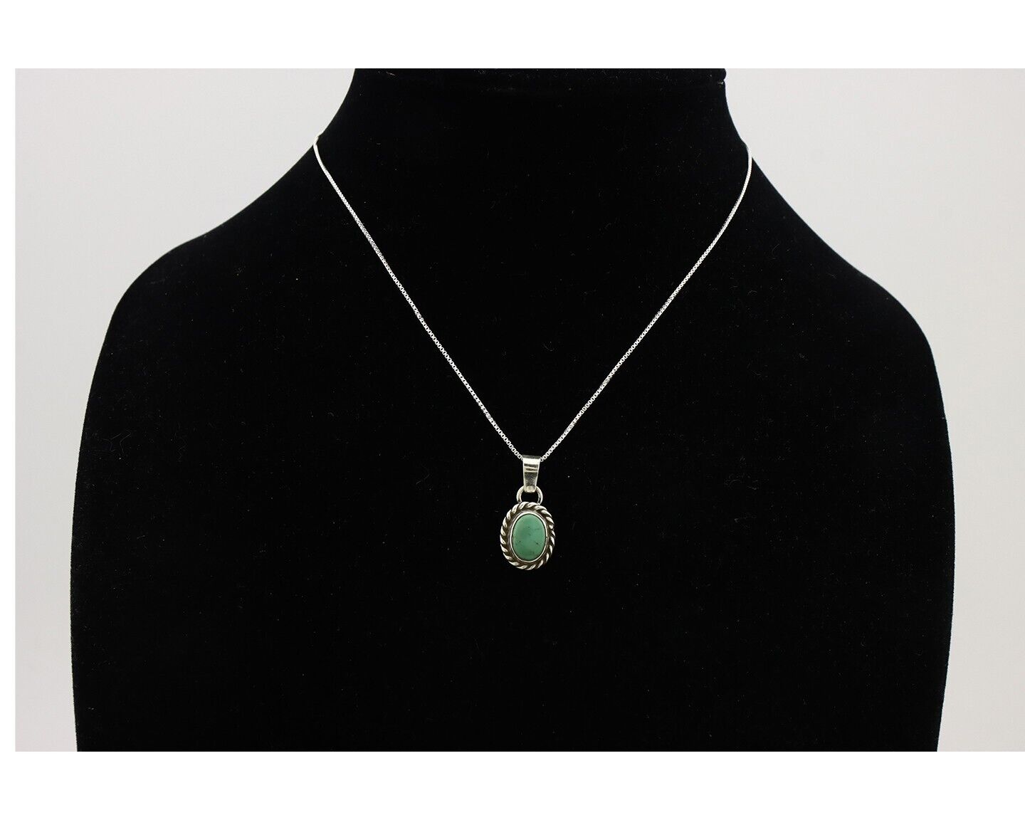 Navajo Necklace 925 Silver Natural Kingman Turquoise Native Artist C.2008