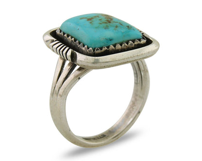 Navajo Ring 925 Sterling Silver Turquoise Native American Artist C.80's
