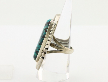 Navajo Ring 925 Silver Natural Blue Turquoise Artist Signed Ben S C.80's