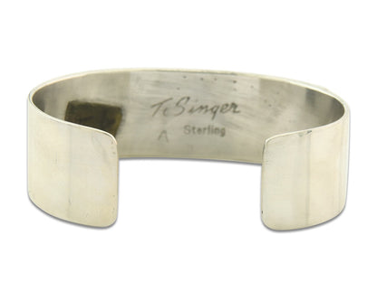 Navajo Bracelet Gold & 925 Silver Handmade 16 mm Wide Signed Thomas Singer C80s