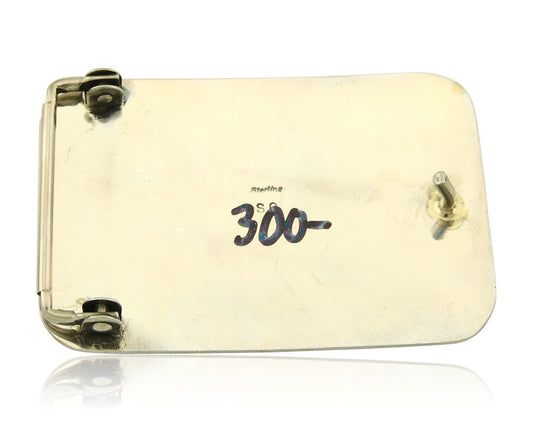 Navajo Belt Buckle 925 Sterling Silver Claw Artist Signed SC 2x3 in C.80's