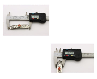 Women Navajo Hair Clip Barrette 925 Silver White Red Spiney Oyster Native Artist