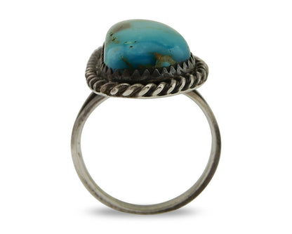 Navajo Ring 925 Silver Blue Turquoise Native American Artist C.80's