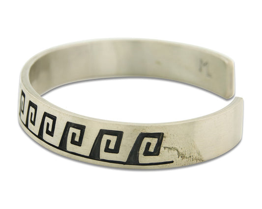 Vintage Hopi Bracelet 925 Silver Signed Effie Tawahongva & ML Authentic