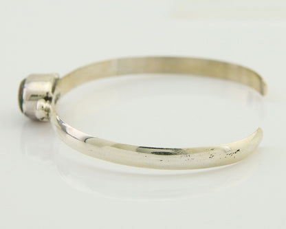 Navajo Cuff Bracelet Blue Turquoise 925 Silver Native American Artist C.80's