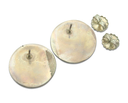 Navajo Earrings 925 Silver Natural Turquoise Native American Artist C80s