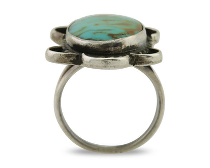 Navajo Handmade Ring 925 Silver Turquoise Native Artist C.80's