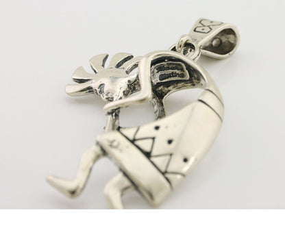 Navajo Kokopelli Pendant 925 Sterling Silver Artist Signed Masha C.80's
