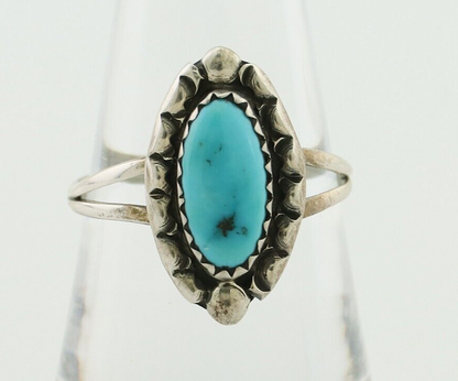 Navajo Handmade Ring 925 Silver Sleeping Beauty Artist Signed SC C80s