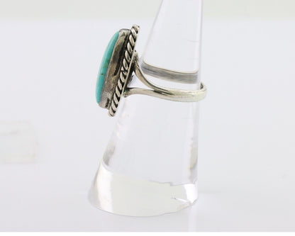 Navajo Handmade Ring 925 Silver Kingman Turquoise Size 5.75 C.80's