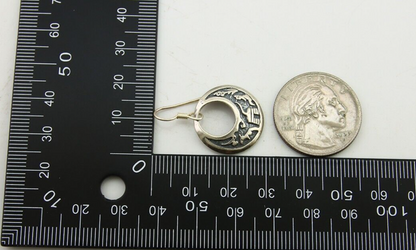 Navajo Earrings 925 Silver Dangle Pictograph Native American Artist C.80's