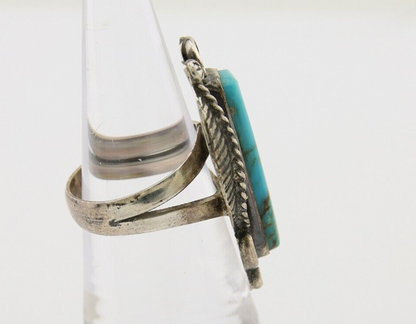 Navajo Handmade Ring 925 Silver Natural Turquoise Native Artist C.80's