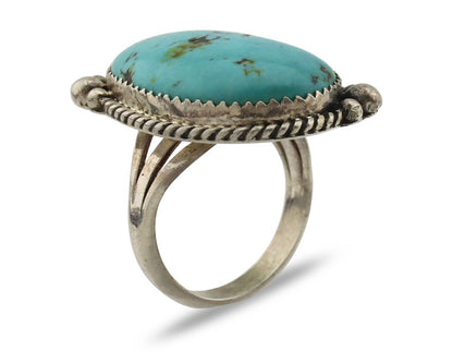 Navajo Ring 925 Silver Blue Turquoise Native American Artist C.80's
