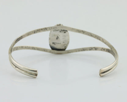 Navajo Bracelet 925 Silver Sleeping Beauty Turquoise Signed Robert Vandover C80s