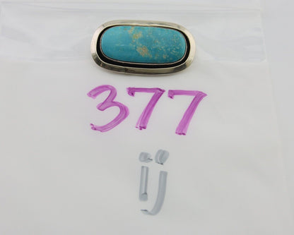 Navajo Pin Pendant 925 Silver Globe Turquoise Artist Signed Doug Zachary C.80's