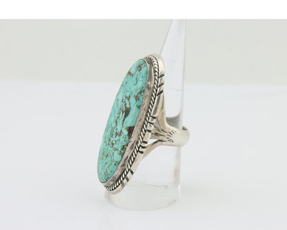 Navajo Ring 925 Silver Kingman Turquoise Native American Artist C.80's