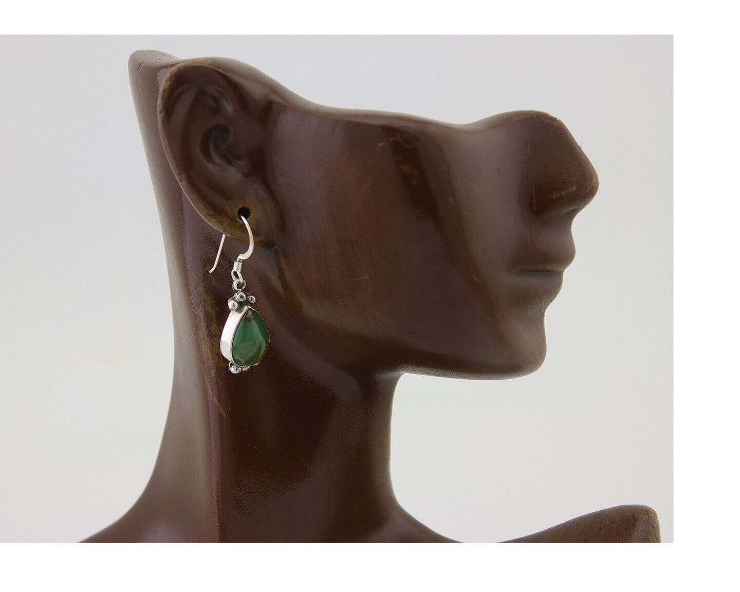 Navajo Dangle Earrings 925 Silver Natural Turquoise Native American Artist C80s