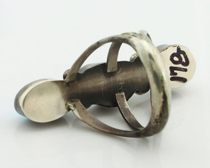 Navajo Ring 925 Silver Natural Blue Turquoise Native American Artist C.80's