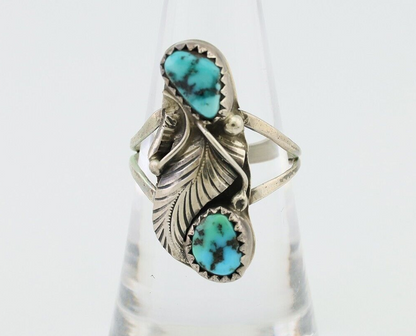 Navajo Handmade Ring 925 Silver Kingman Turquoise Native American Artist C.80's