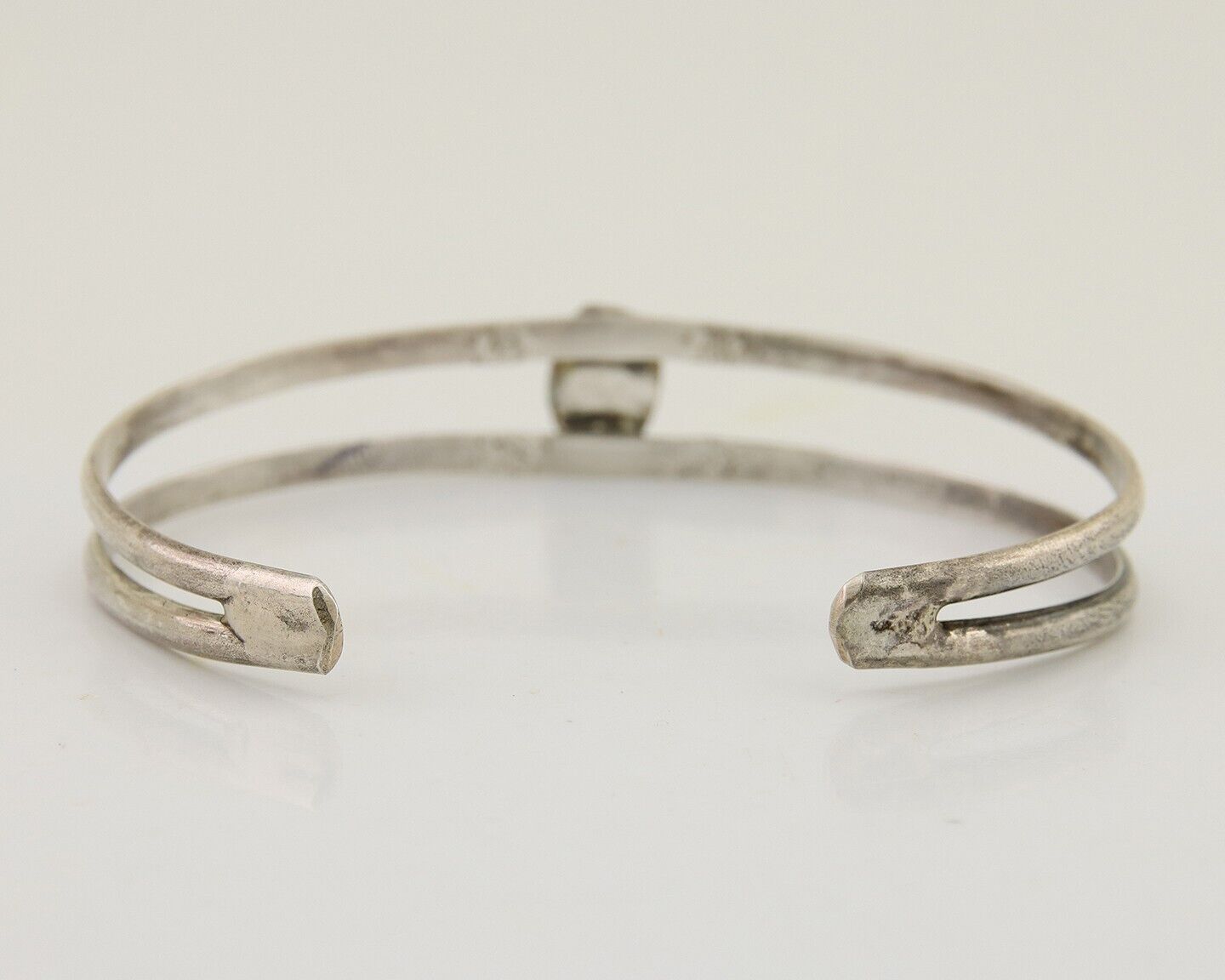 Navajo Hand Stamped Cuff Bracelet Turquoise 925 Silver Native American Artist