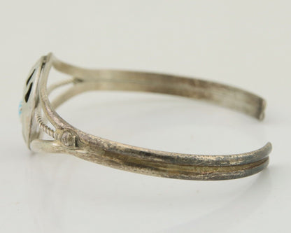 Navajo Paw Bracelet 925 Silver Blue Turquoise Native American Artist C.80's