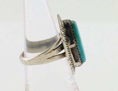 Navajo Ring 925 Silver Natural Turquoise Native American Artist C.80's