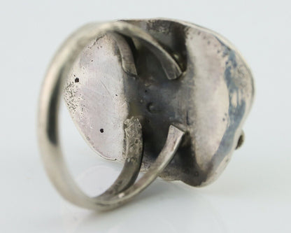 Navajo Handmade Ring 925 Silver Natural Turquoise Signed Jason Livingston C.80's