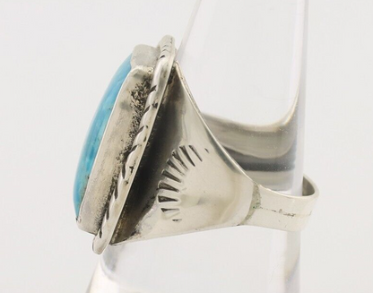 Navajo Ring 925 Silver Natural Blue Turquoise Native American Artist C.80's