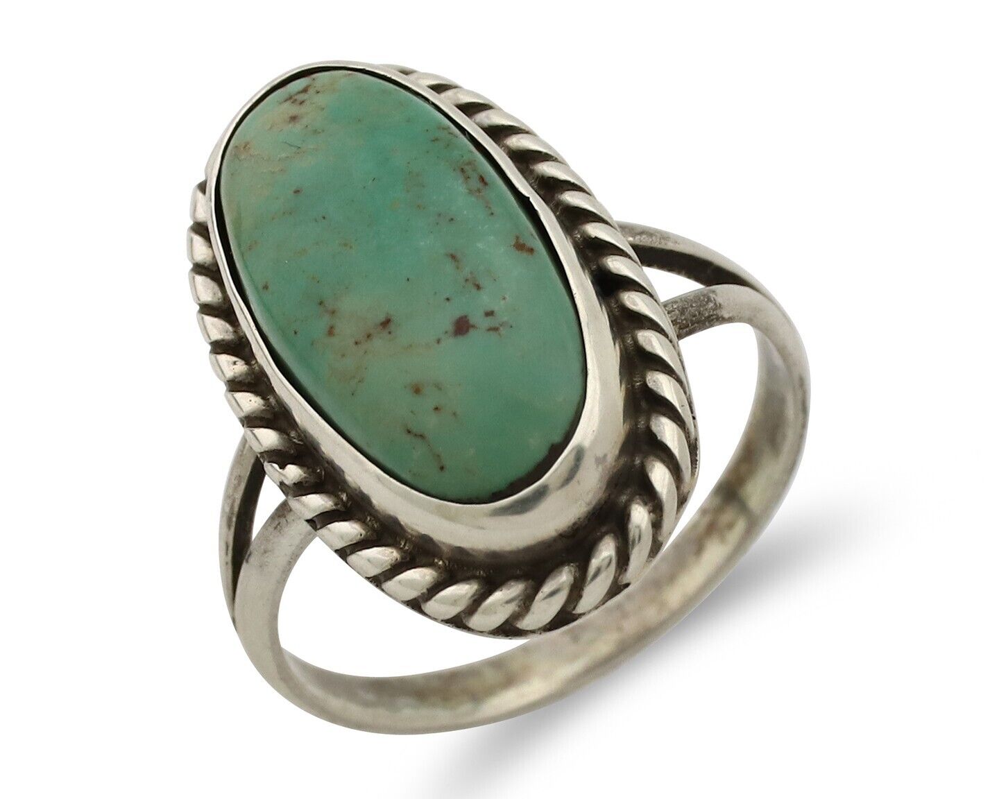 Navajo Ring 925 Silver Kingman Turquoise Artist Signed M Montoya C.80's