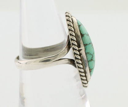Navajo Handmade Ring 925 Silver Natural Turquoise Artist Signed GC01 C.80's