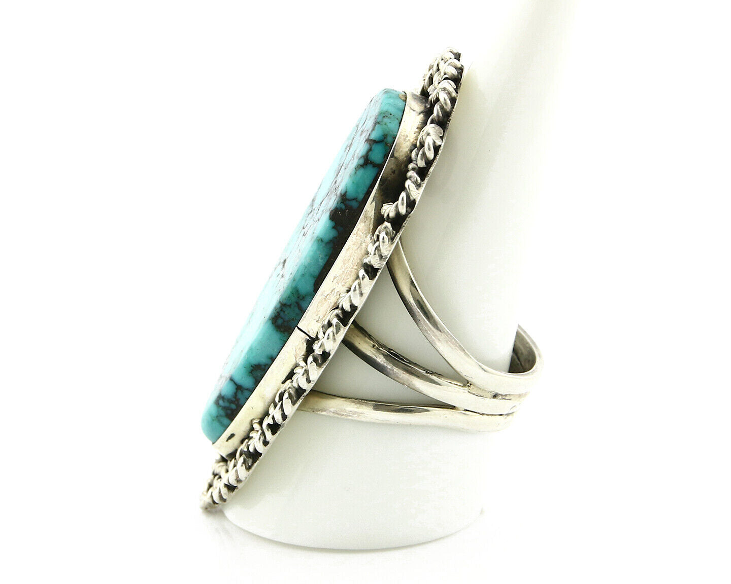 Navajo Ring .925 Silver Turquoise Mountain Artist Native American C.80's