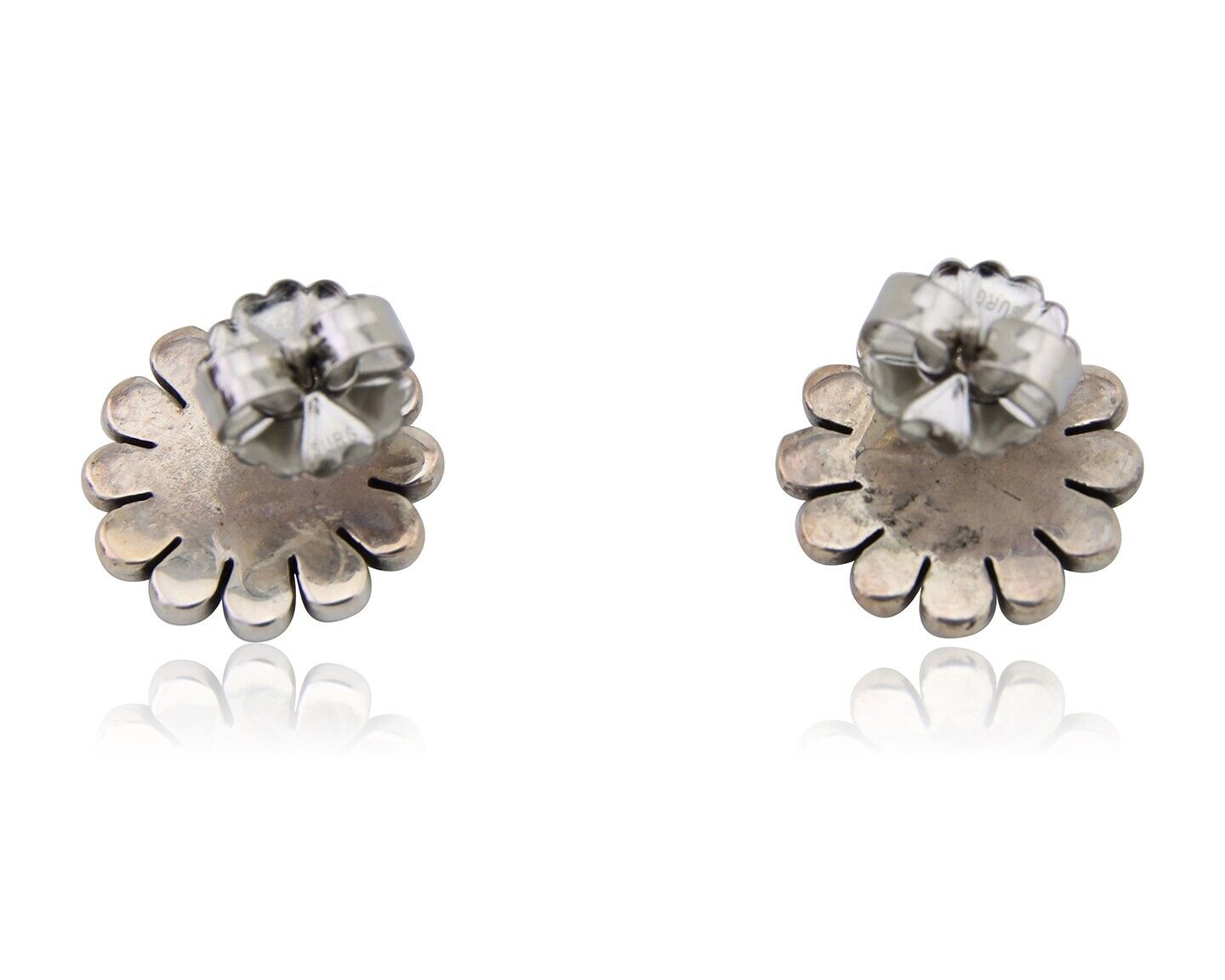 Navajo Tiwa Sun Earrings 925 Silver Native American Artist C.80's