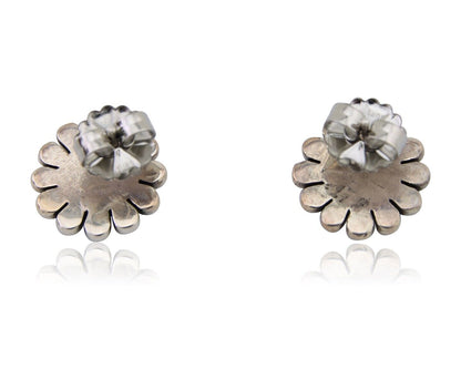 Navajo Tiwa Sun Earrings 925 Silver Native American Artist C.80's