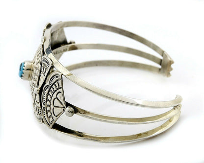 VTG Navajo Indian Artist Pricilla Apacheto Handmade .925 Silver Cuff