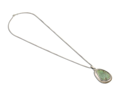 Navajo Necklace 925 Silver Natural Green Turquoise Native American Artist C.80's