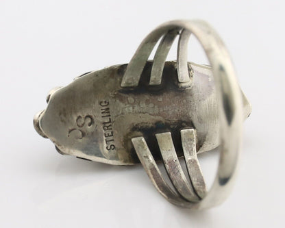 Navajo Ring .925 Silver Sleeping Beauty Turquoise Signed SkyStone Creations C80s