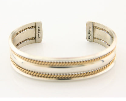 Navajo Bracelet 925 Silver & 12k Yellow Gold Filled Signed TAHE C.80's