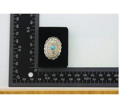 Navajo Earrings 925 Silver Natural Turquoise Artist Signed J Nelson C80s