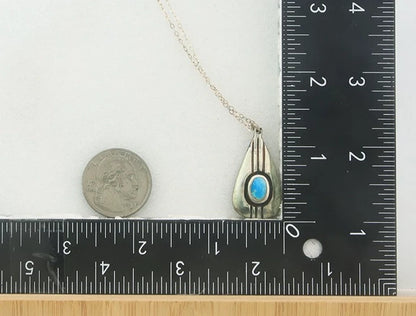 Navajo Necklace Sterling Silver Natural Blue Turquoise Vintage