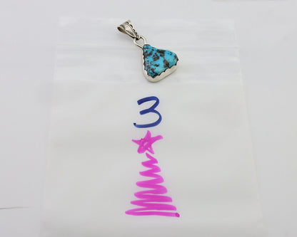 Navajo Necklace Pendant 925 Silver Turquoise Artist Tony Guerro C.80's