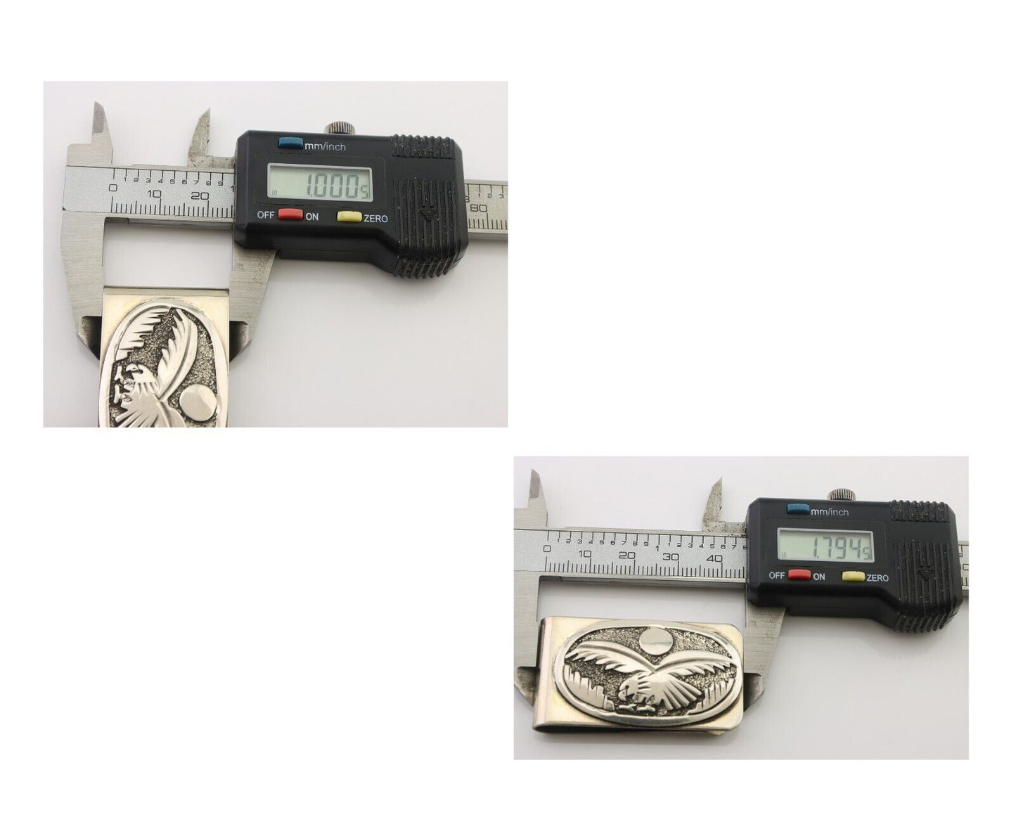 Navajo Eagle Money Clip .925 Silver & .999 Nickle Signed Gibson Gene C.80's